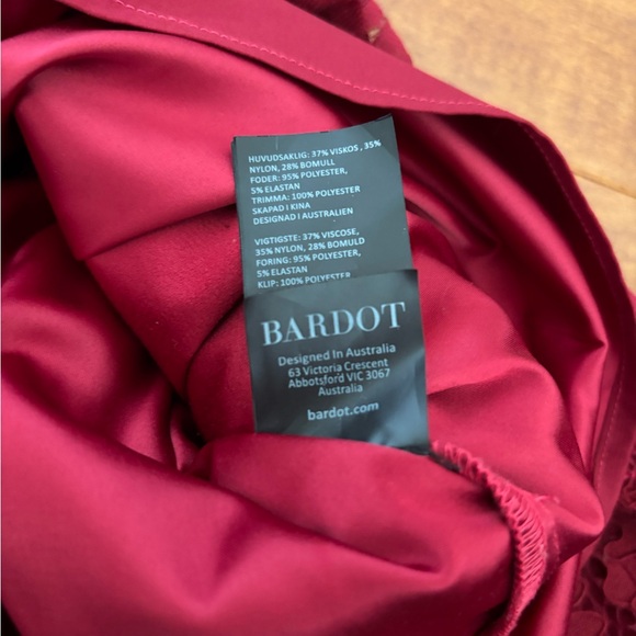 Bardot Burgundy Lace Midi Dress Small – Cocktail‎ Party Wedding Guest - Picture 5 of 5